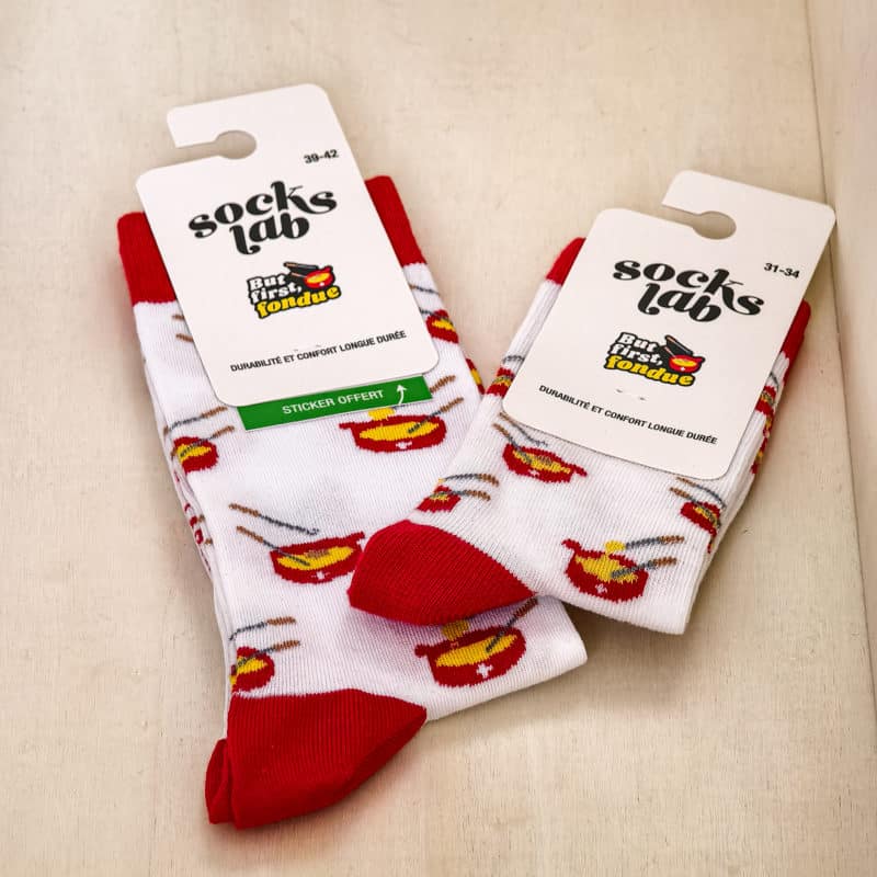 Chaussettes assorties parent-enfant fondue - SocksLab