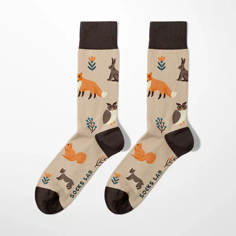 Chaussettes solidaires faune suisse (collab Erminea) - SocksLab (vue 2)