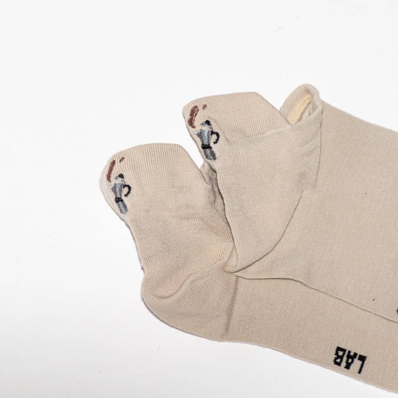 Socquettes brodées café Mais d'Abord, le Café - SocksLab (vue 3)