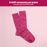 Chaussettes Octobre Rose, 5 CHF reversés par paire à la lutte contre le cancer du sein